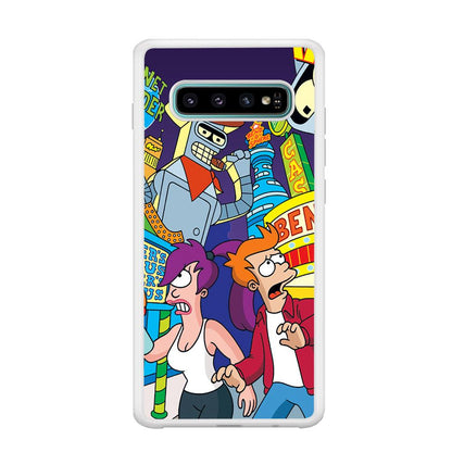 Futurama Scene on Planet City Samsung Galaxy S10 Plus Case-Oxvistore