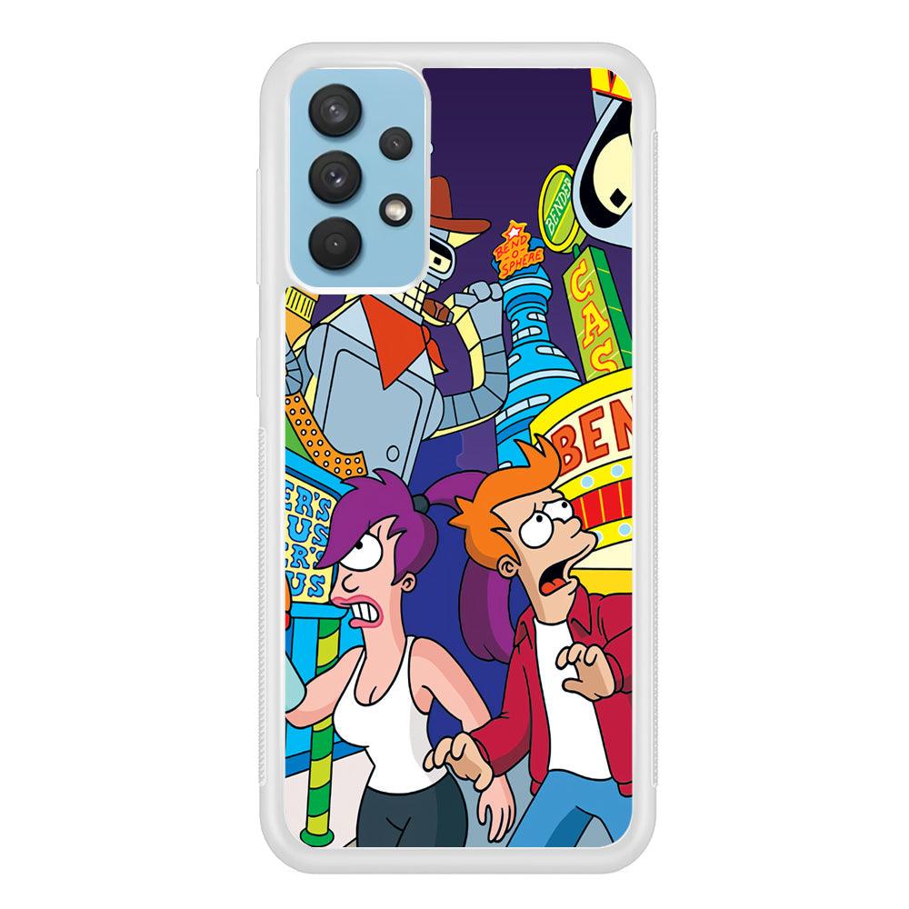 Futurama Scene on Planet City Samsung Galaxy A32 Case-Oxvistore