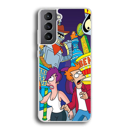 Futurama Scene on Planet City Samsung Galaxy S21 Case-Oxvistore