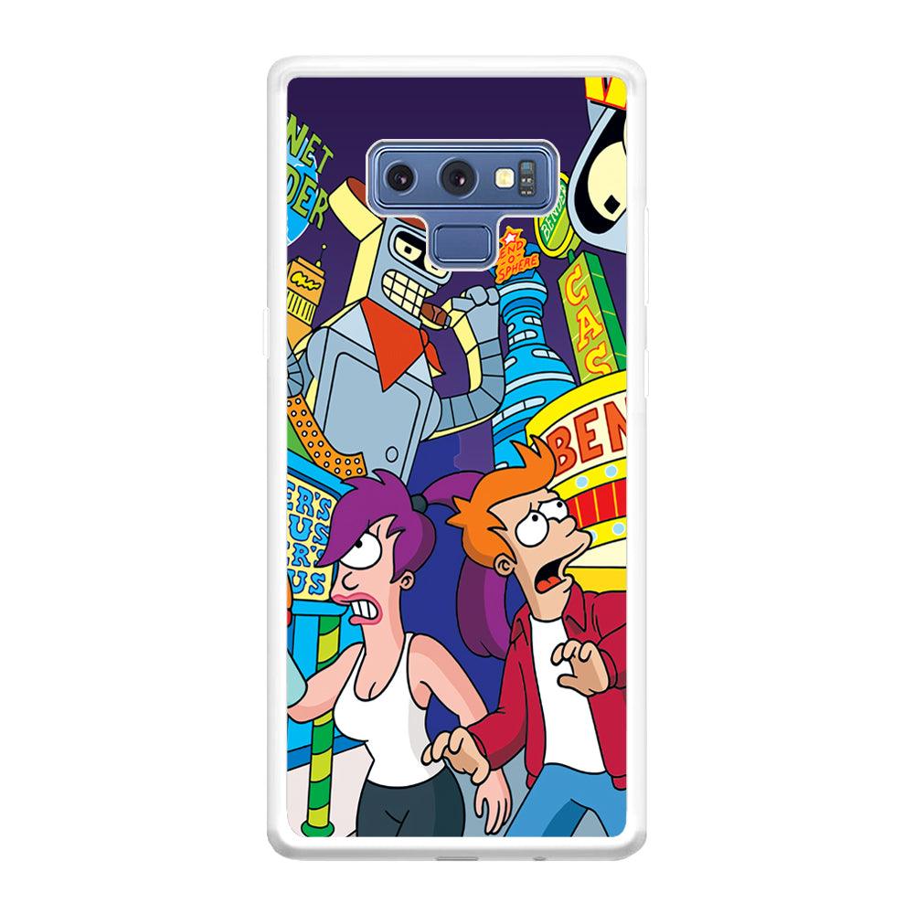 Futurama Scene on Planet City Samsung Galaxy Note 9 Case-Oxvistore