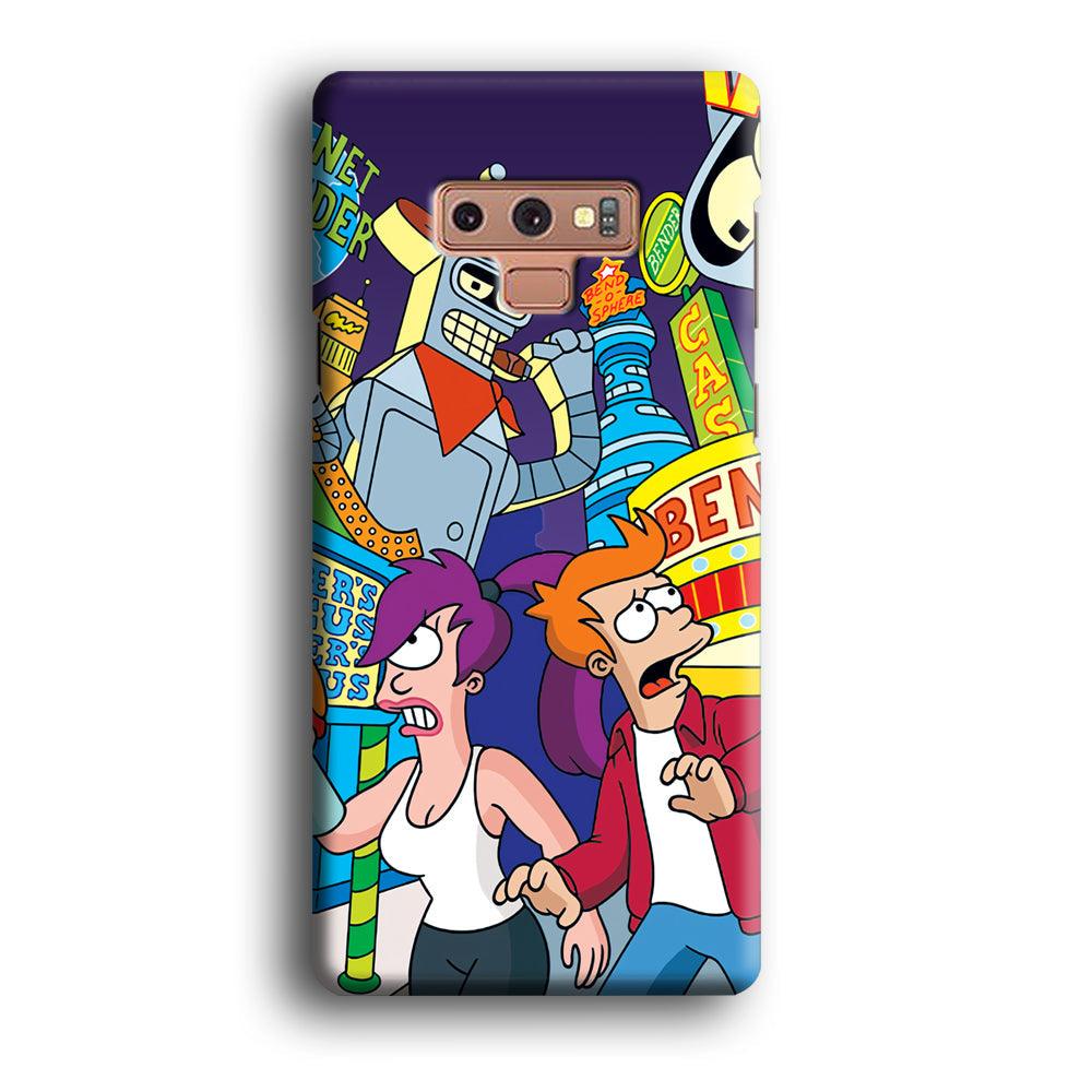 Futurama Scene on Planet City Samsung Galaxy Note 9 Case-Oxvistore