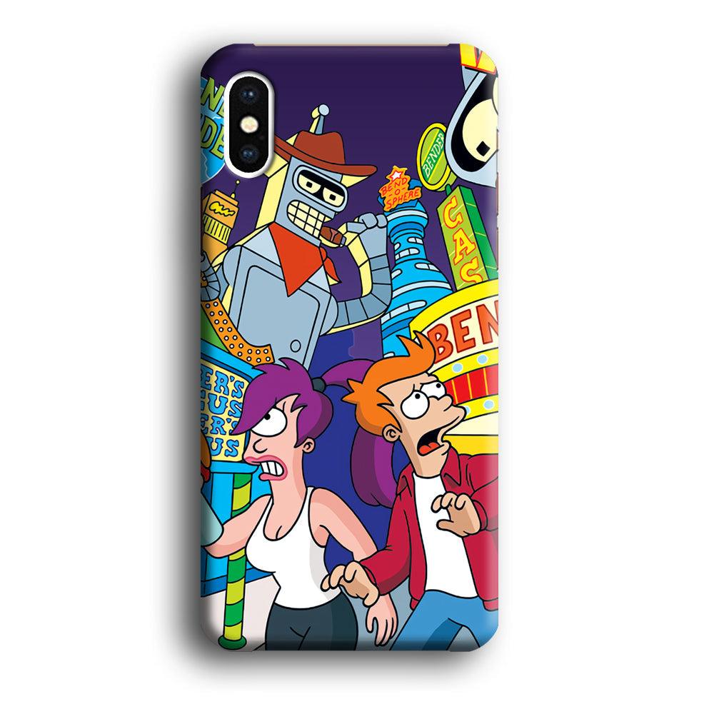 Futurama Scene on Planet City iPhone X Case-Oxvistore