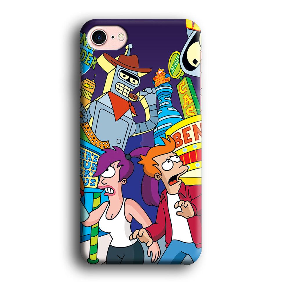 Futurama Scene on Planet City iPhone 8 Case-Oxvistore