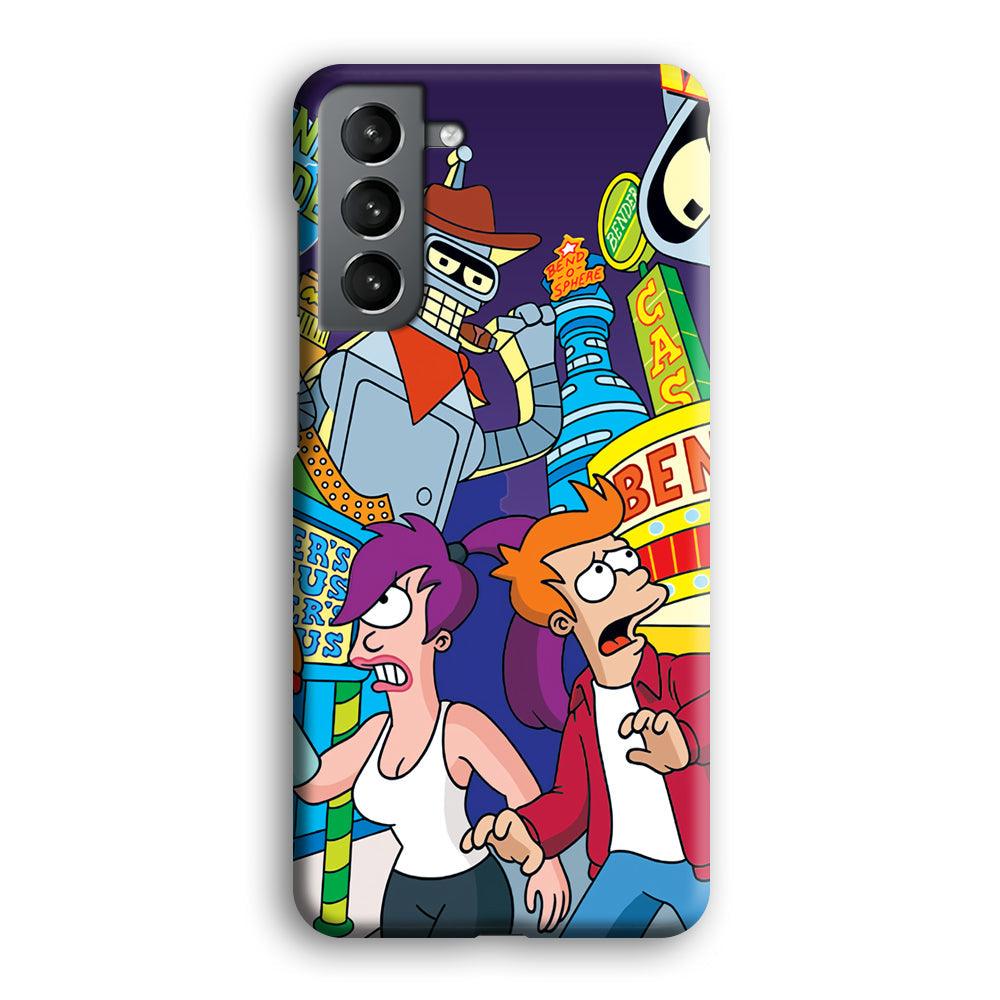 Futurama Scene on Planet City Samsung Galaxy S21 Case-Oxvistore