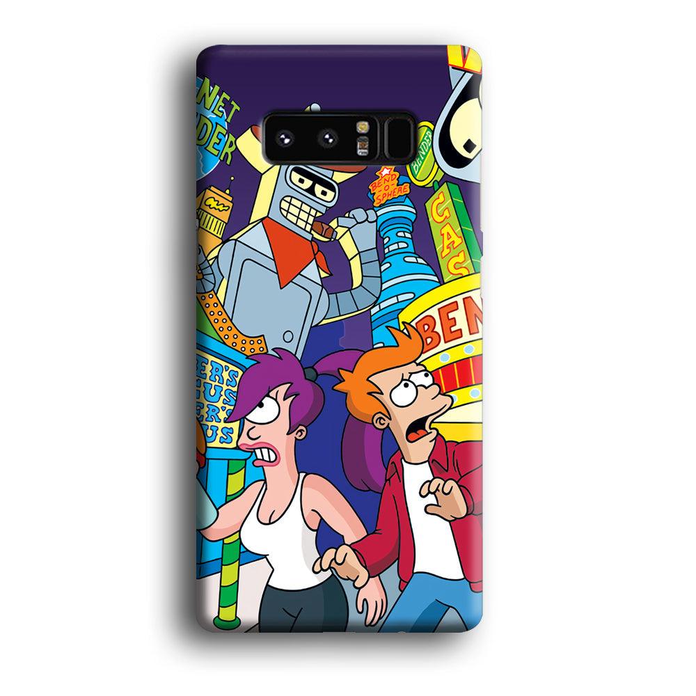 Futurama Scene on Planet City Samsung Galaxy Note 8 Case-Oxvistore