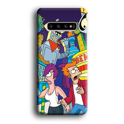 Futurama Scene on Planet City Samsung Galaxy S10 Plus Case-Oxvistore