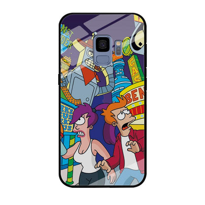 Futurama Scene on Planet City Samsung Galaxy S9 Case-Oxvistore