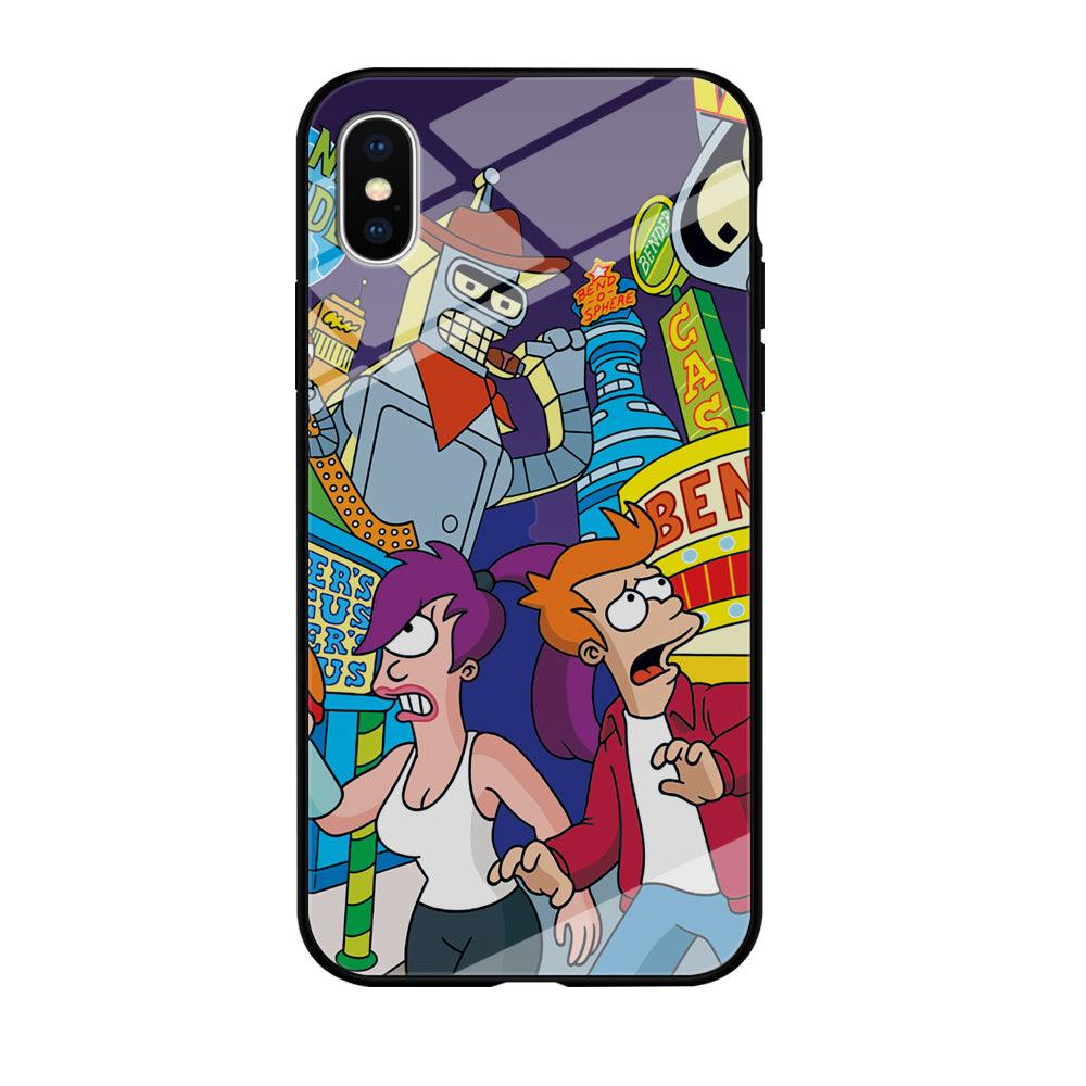 Futurama Scene on Planet City iPhone X Case-Oxvistore