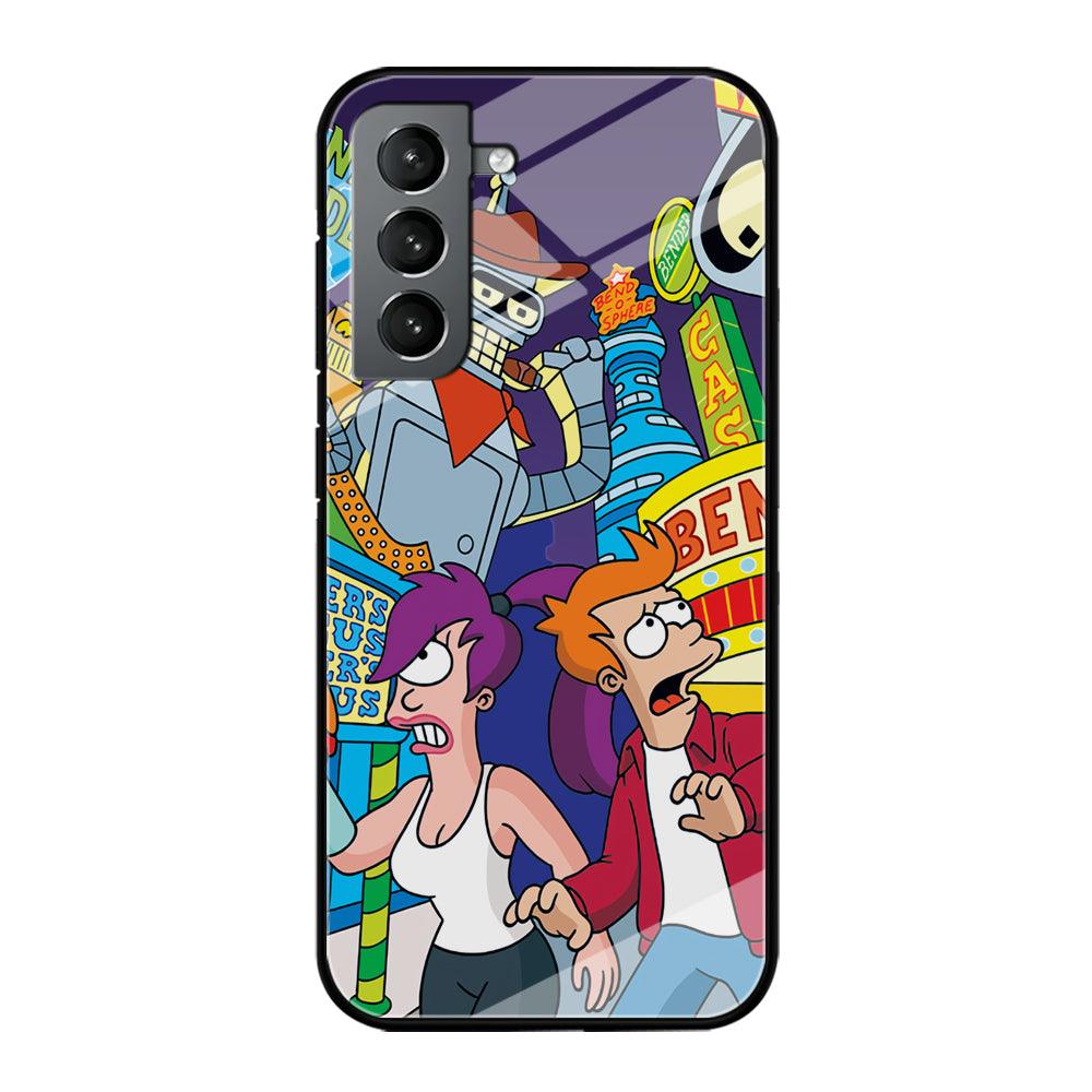 Futurama Scene on Planet City Samsung Galaxy S21 Case-Oxvistore