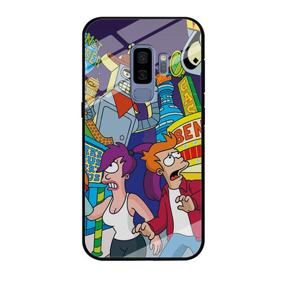 Futurama Scene on Planet City Samsung Galaxy S9 Plus Case-Oxvistore