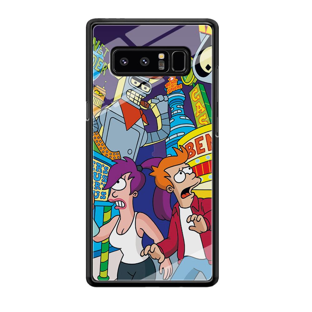 Futurama Scene on Planet City Samsung Galaxy Note 8 Case-Oxvistore