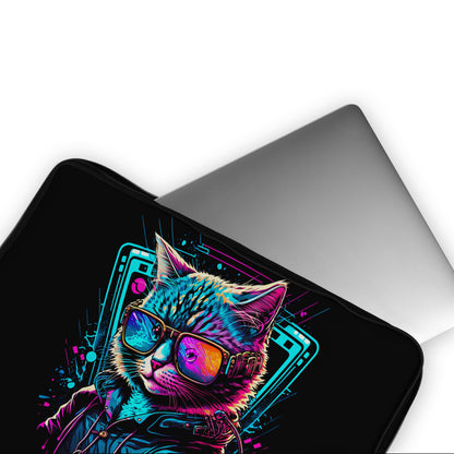 Futuristic Alpha Cat Laptop Sleeve Protective Cover