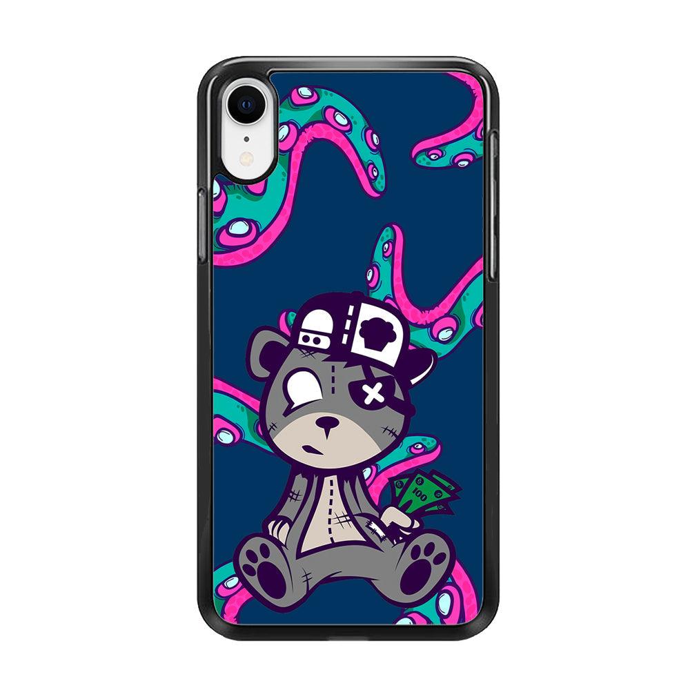 Gangsta Bear Need The Money iPhone XR Case-Rubber Black (2D Case)-Oxvistore
