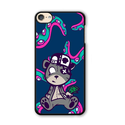 Gangsta Bear Need The Money iPod Touch 6 Case-Plastic White (2D Case)-Oxvistore