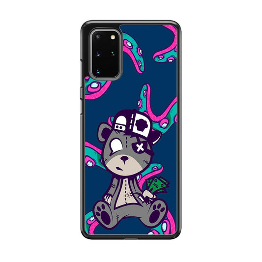 Gangsta Bear Need The Money Samsung Galaxy S20 Plus Case-Rubber Black (2D Case)-Oxvistore