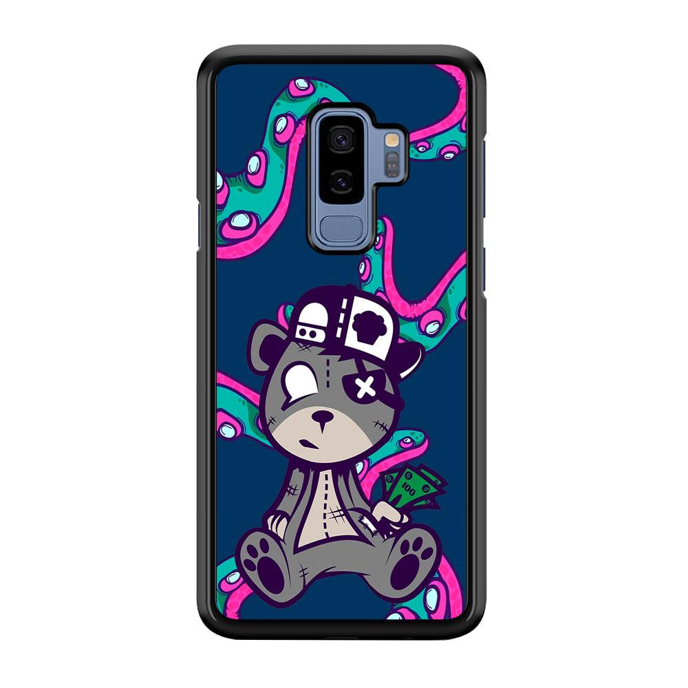 Gangsta Bear Need The Money Samsung Galaxy S9 Plus Case-Rubber Black (2D Case)-Oxvistore