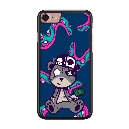 Gangsta Bear Need The Money iPhone 7 Case-Rubber Black (2D Case)-Oxvistore