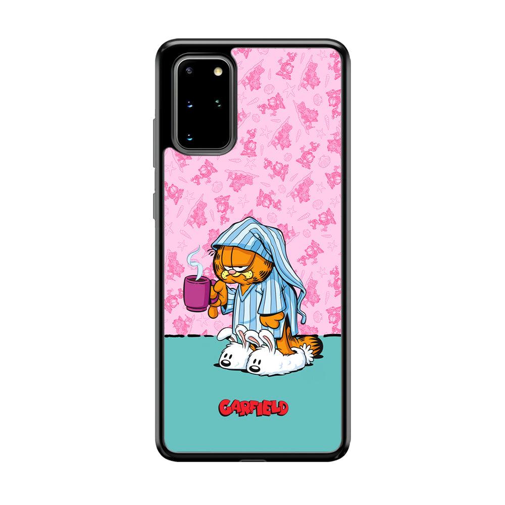 Garfield Bad Morning Vibes Samsung Galaxy S20 Plus Case-Rubber Black (2D Case)-Oxvistore