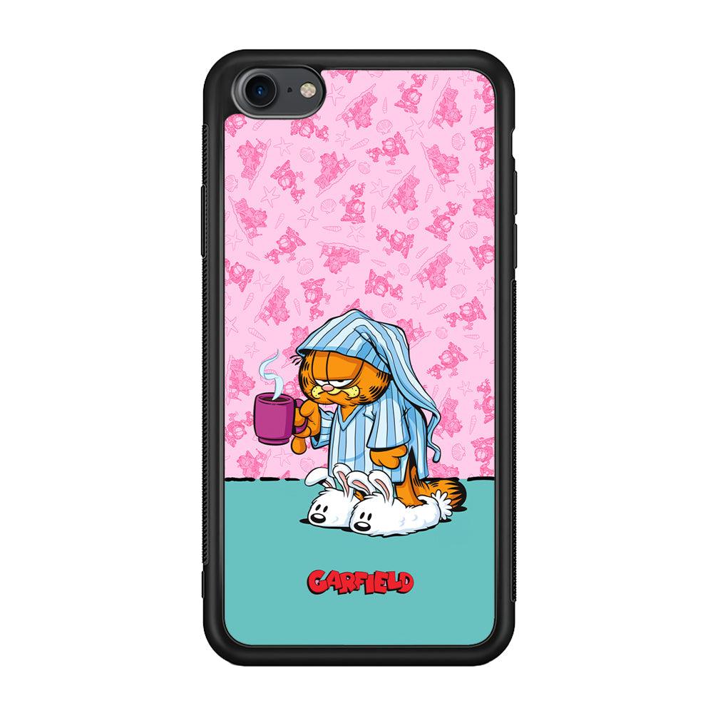 Garfield Bad Morning Vibes iPhone 7 Case-Rubber Black (2D Case)-Oxvistore