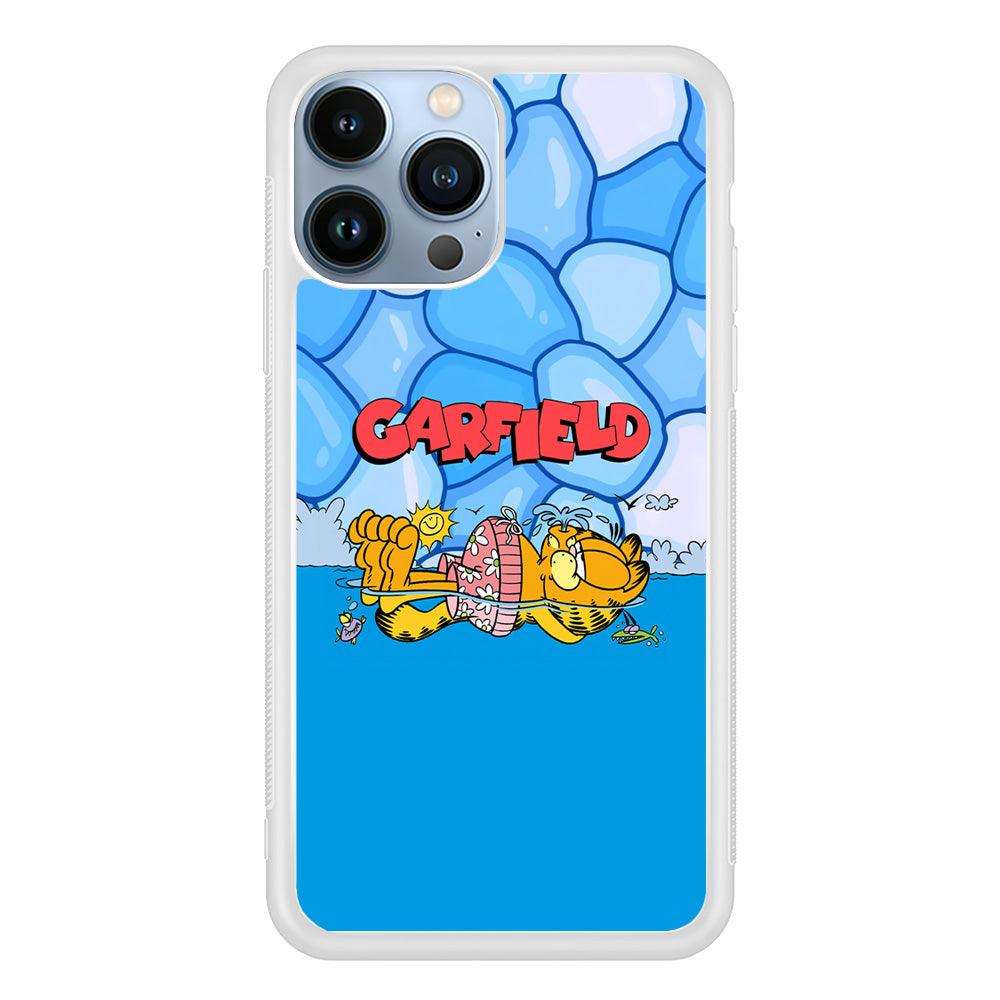 Garfield Swimming at Pool iPhone 14 Pro Max Case-Oxvistore