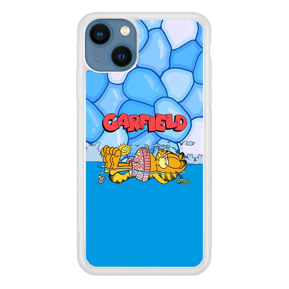 Garfield Swimming at Pool iPhone 15 Plus Case-Oxvistore