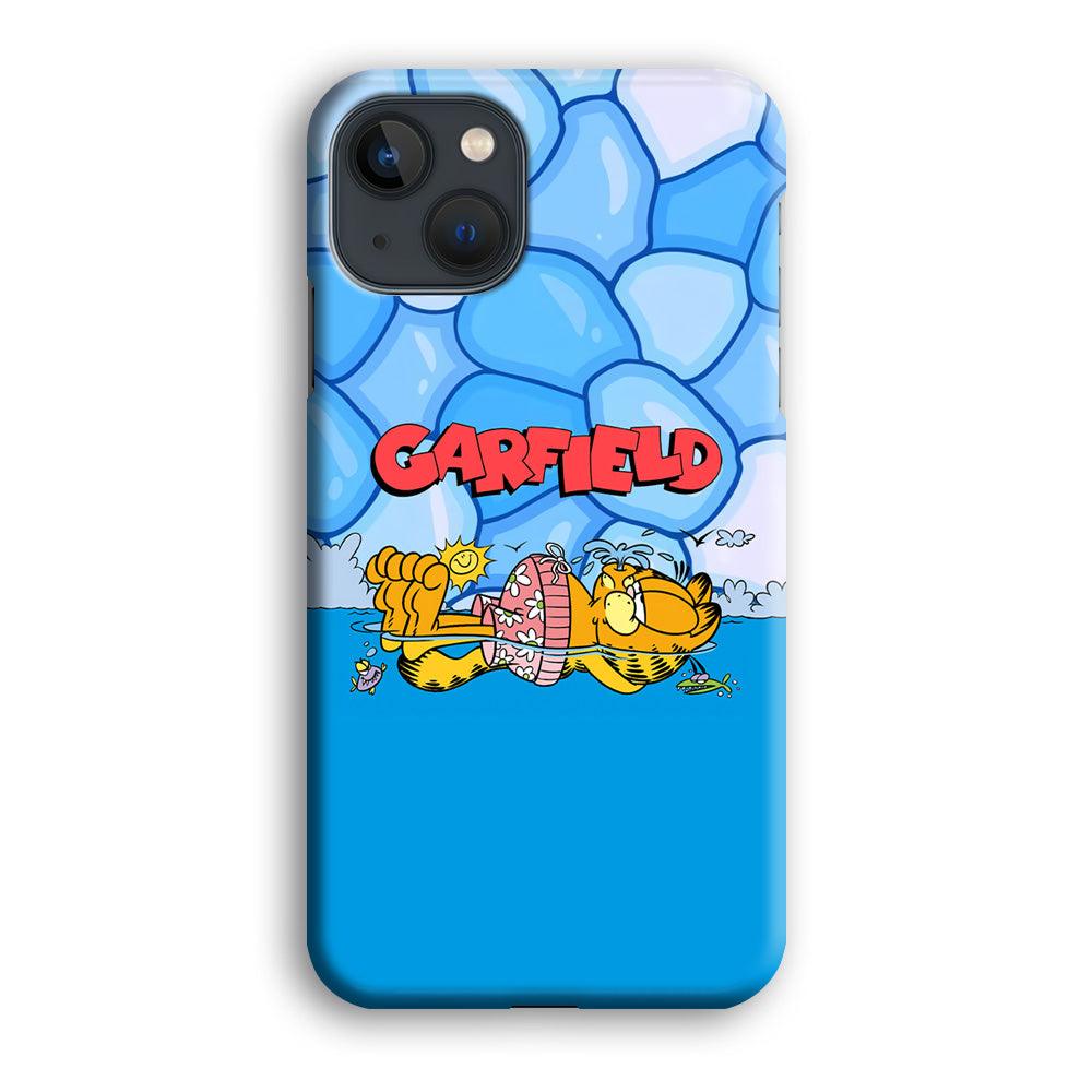 Garfield Swimming at Pool iPhone 15 Plus Case-Oxvistore