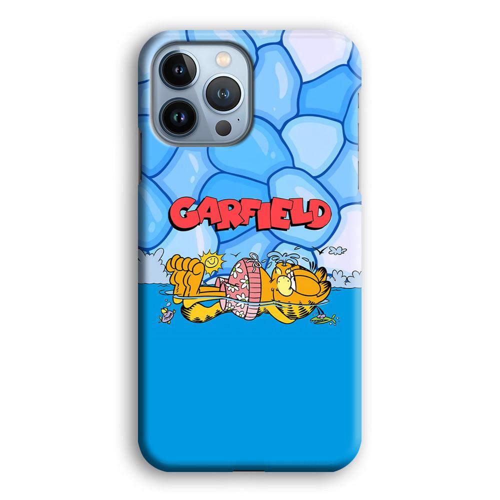 Garfield Swimming at Pool iPhone 15 Pro Case-Oxvistore