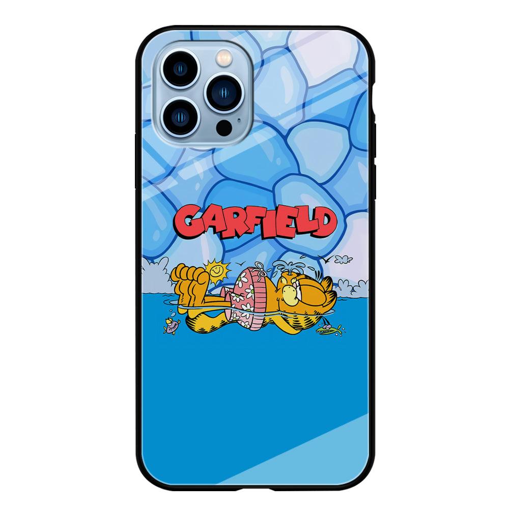 Garfield Swimming at Pool iPhone 14 Pro Max Case-Oxvistore