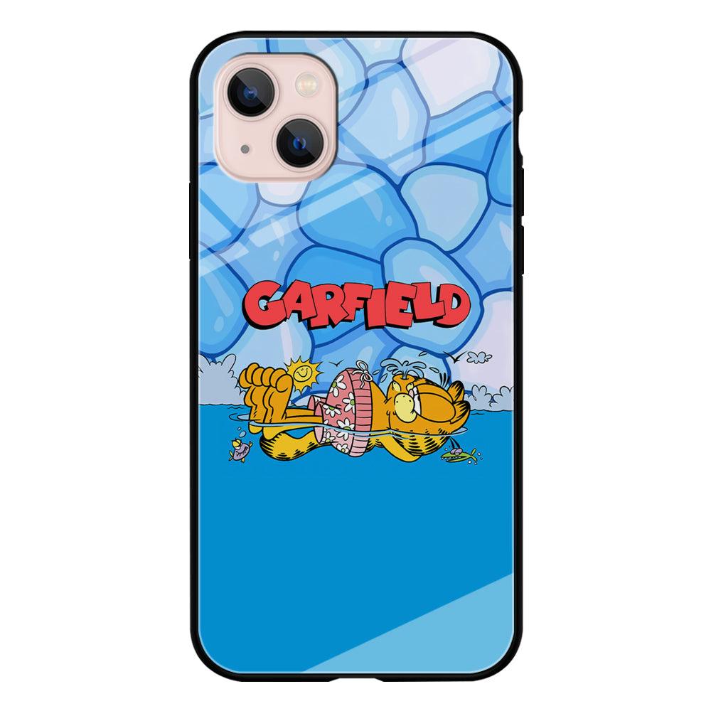 Garfield Swimming at Pool iPhone 15 Plus Case-Oxvistore