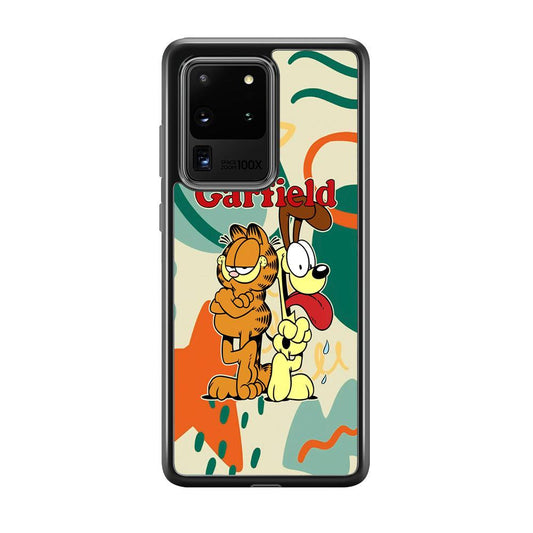 Garfield The Gentleman Mate Samsung Galaxy S20 Ultra Case-Rubber Black (2D Case)-Oxvistore