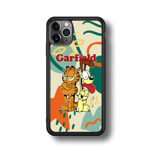 Garfield The Gentleman Mate iPhone 11 Pro Max Case-Rubber Black (2D Case)-Oxvistore