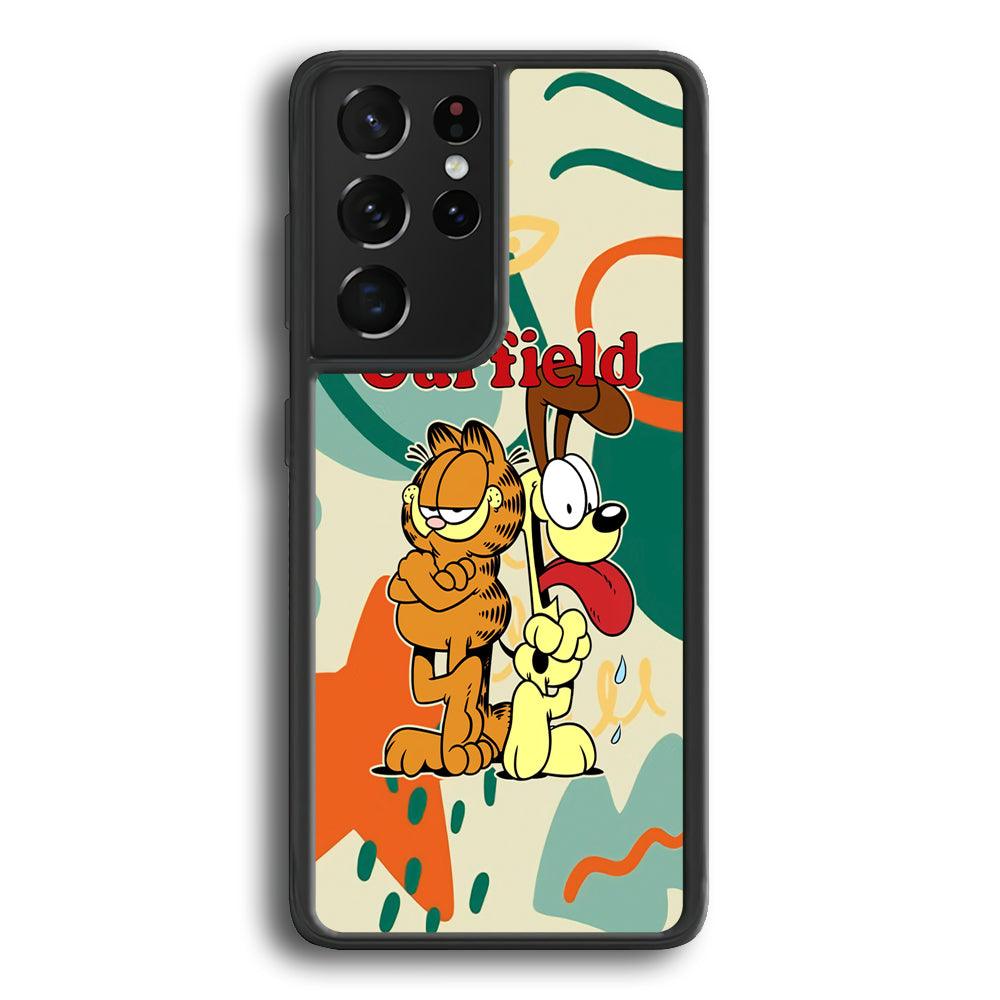 Garfield The Gentleman Mate Samsung Galaxy S24 Ultra Case-Rubber Black (2D Case)-Oxvistore