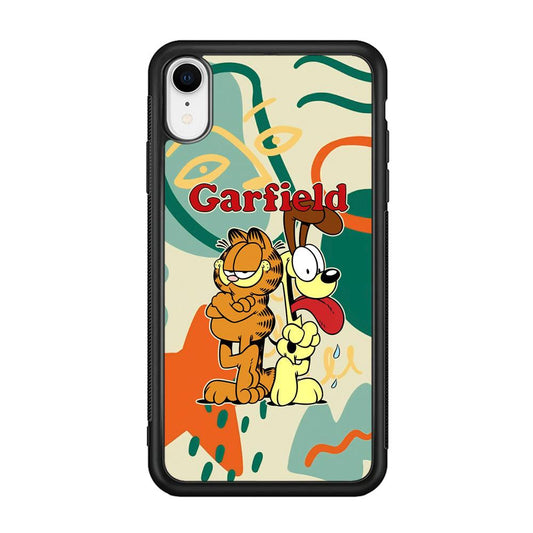 Garfield The Gentleman Mate iPhone XR Case-Rubber Black (2D Case)-Oxvistore