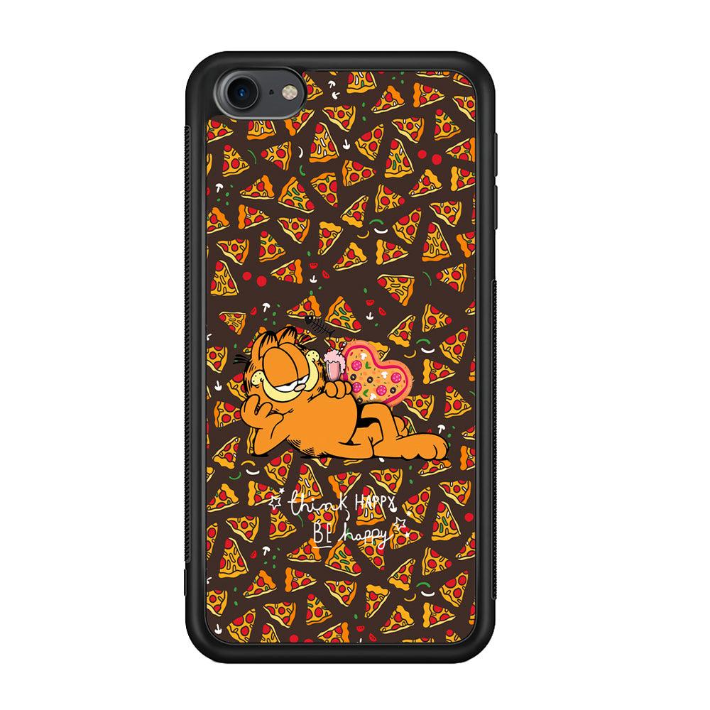 Garfield Think Happy Everytime iPod Touch 6 Case-Rubber Black (2D Case)-Oxvistore
