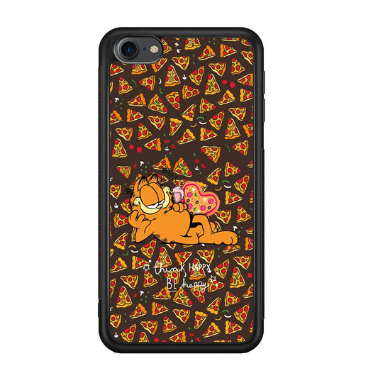 Garfield Think Happy Everytime iPod Touch 6 Case-Rubber Black (2D Case)-Oxvistore
