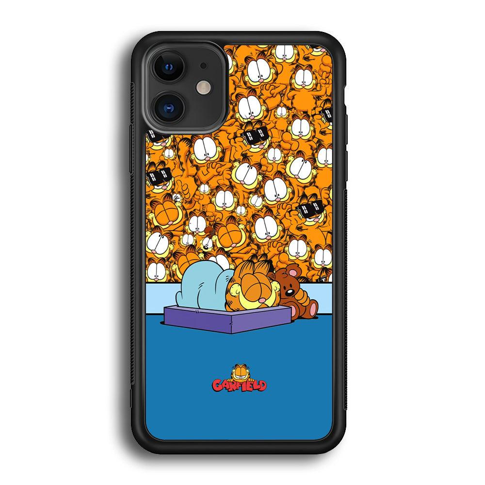 Garfield Warm on Sweet Dreams iPhone 12 Case-Rubber Black (2D Case)-Oxvistore