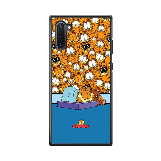 Garfield Warm on Sweet Dreams Samsung Galaxy Note 10 Case-Rubber Black (2D Case)-Oxvistore
