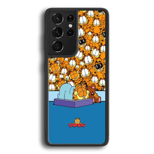 Garfield Warm on Sweet Dreams Samsung Galaxy S22 Ultra Case-Rubber Black (2D Case)-Oxvistore