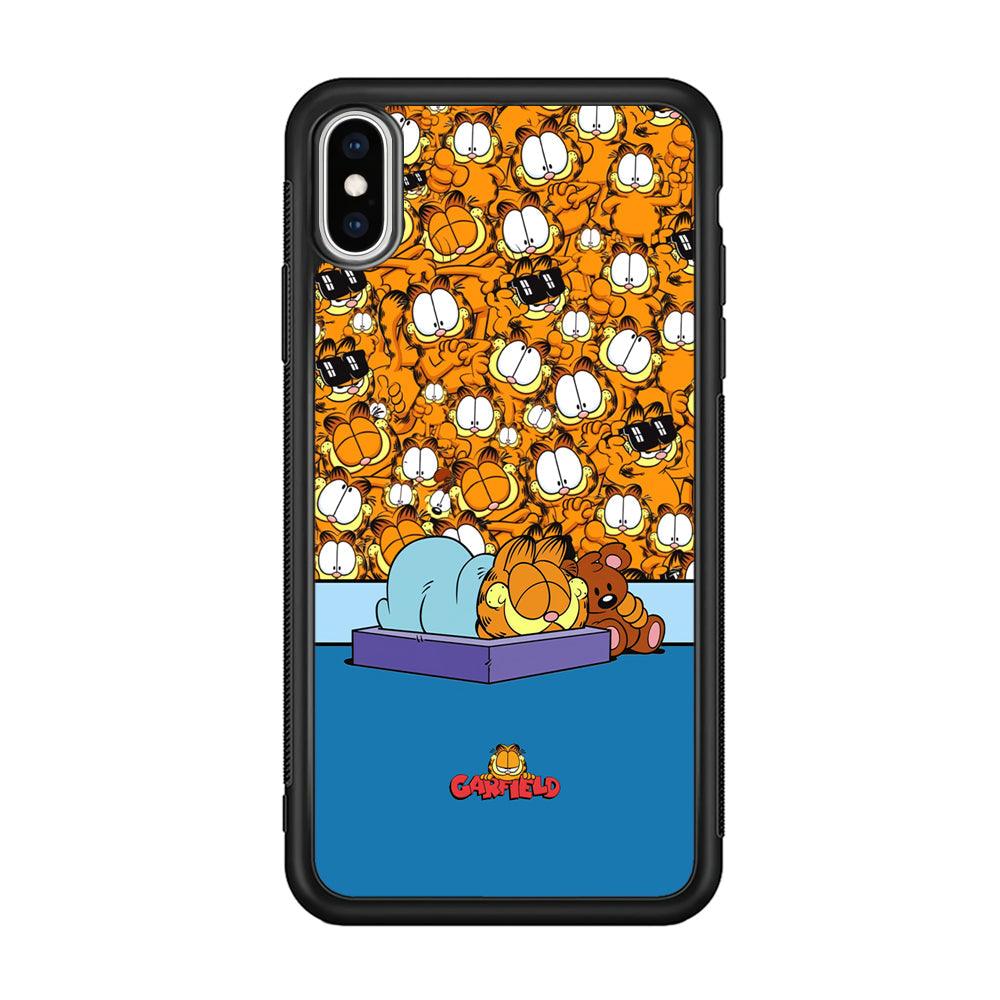 Garfield Warm on Sweet Dreams iPhone X Case-Rubber Black (2D Case)-Oxvistore