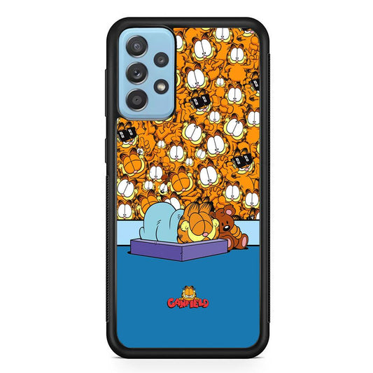 Garfield Warm on Sweet Dreams Samsung Galaxy A72 Case-Rubber Black (2D Case)-Oxvistore