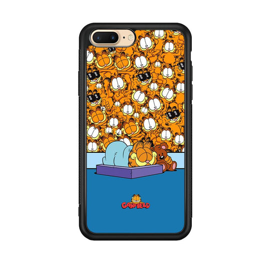 Garfield Warm on Sweet Dreams iPhone 7 Plus Case-Rubber Black (2D Case)-Oxvistore
