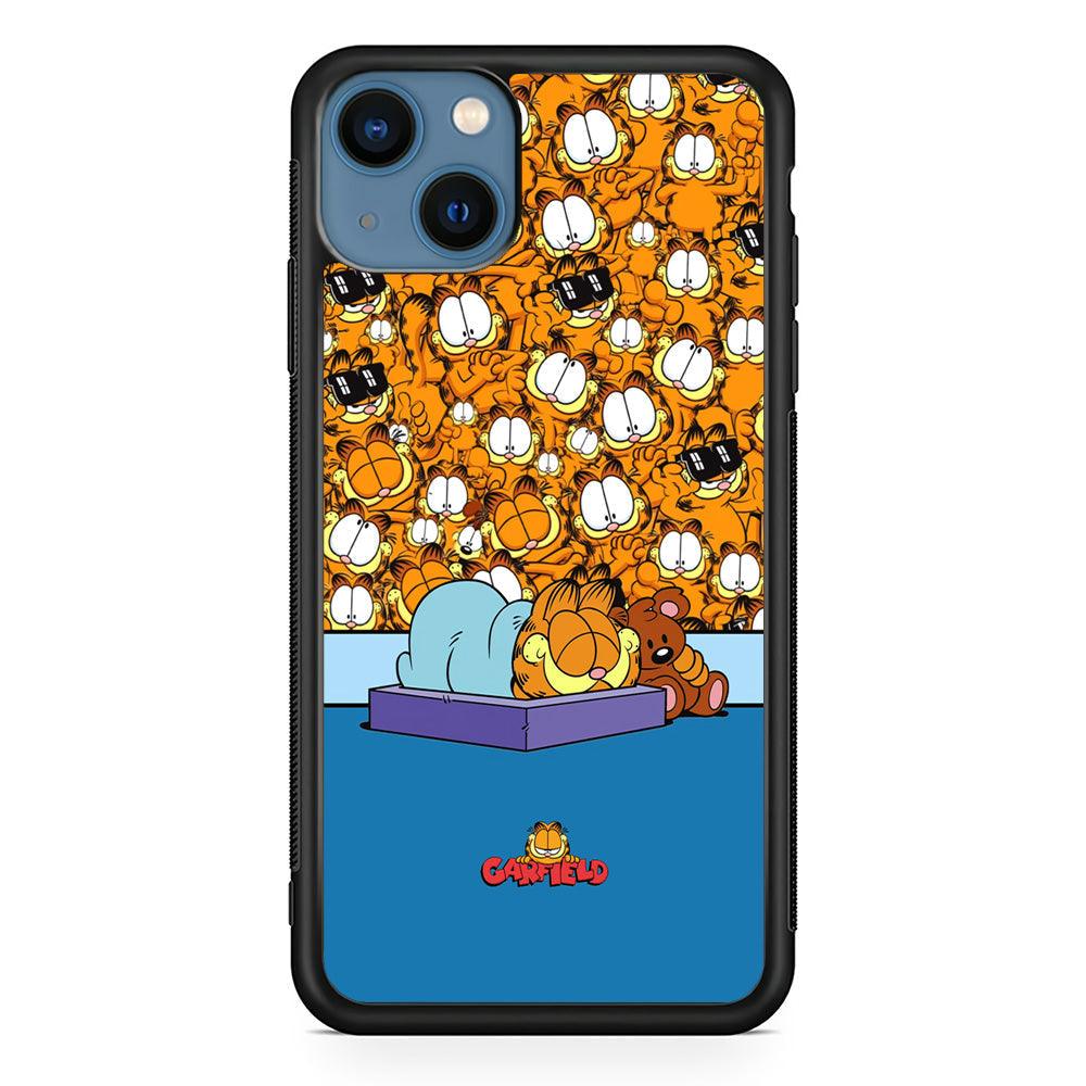 Garfield Warm on Sweet Dreams iPhone 14 Case-Rubber Black (2D Case)-Oxvistore