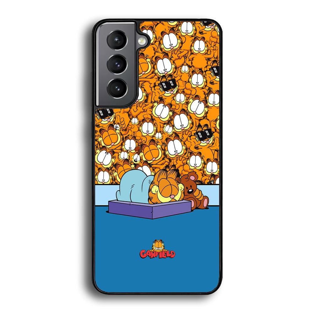 Garfield Warm on Sweet Dreams Samsung Galaxy S24 Case-Rubber Black (2D Case)-Oxvistore