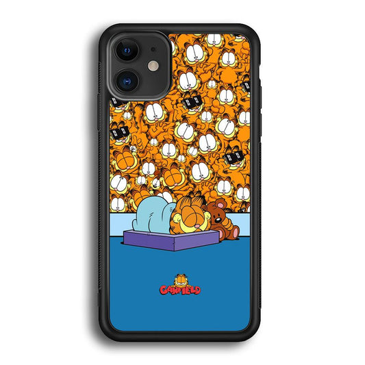 Garfield Warm on Sweet Dreams iPhone 11 Case-Rubber Black (2D Case)-Oxvistore