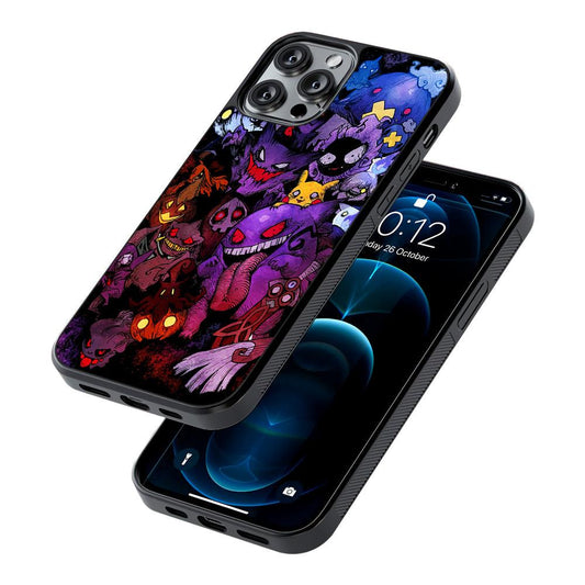 Ghost Type Pokemon Gengar 2D Rubber Phone Case-Oxvistore