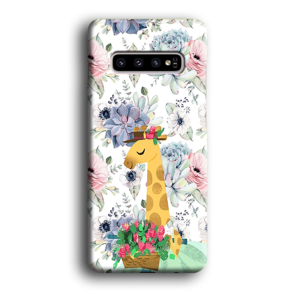 Giraffe Flower Bucket Samsung Galaxy S10 Case-Oxvistore