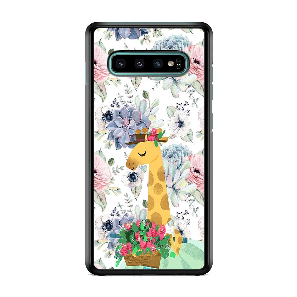 Giraffe Flower Bucket Samsung Galaxy S10 Case-Oxvistore