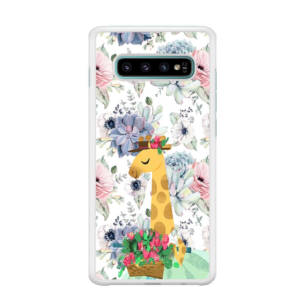 Giraffe Flower Bucket Samsung Galaxy S10 Case-Oxvistore