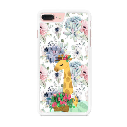 Giraffe Flower Bucket iPhone 8 Plus Case-Oxvistore