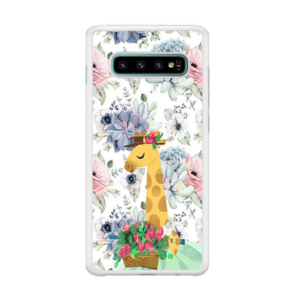 Giraffe Flower Bucket Samsung Galaxy S10 Plus Case-Oxvistore